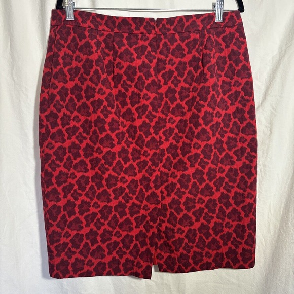 TALBOTS RED JACQUARD ANIMAL PRINT PENCIL SKIRT SIZE‎ 14P EUC L9 - Picture 4 of 4